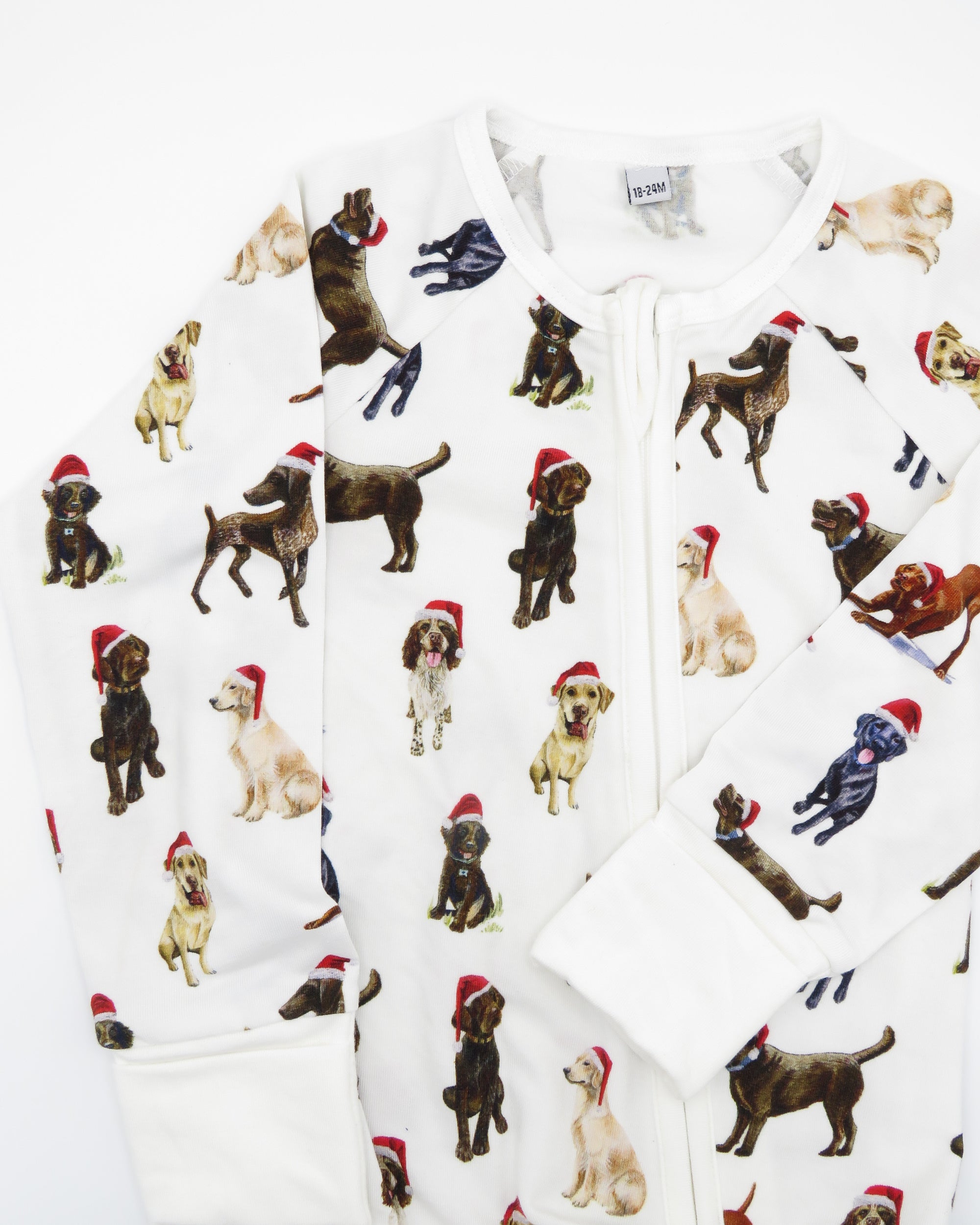 Convertible footie pajamas - Santa Dogs focus - Holiday Collection