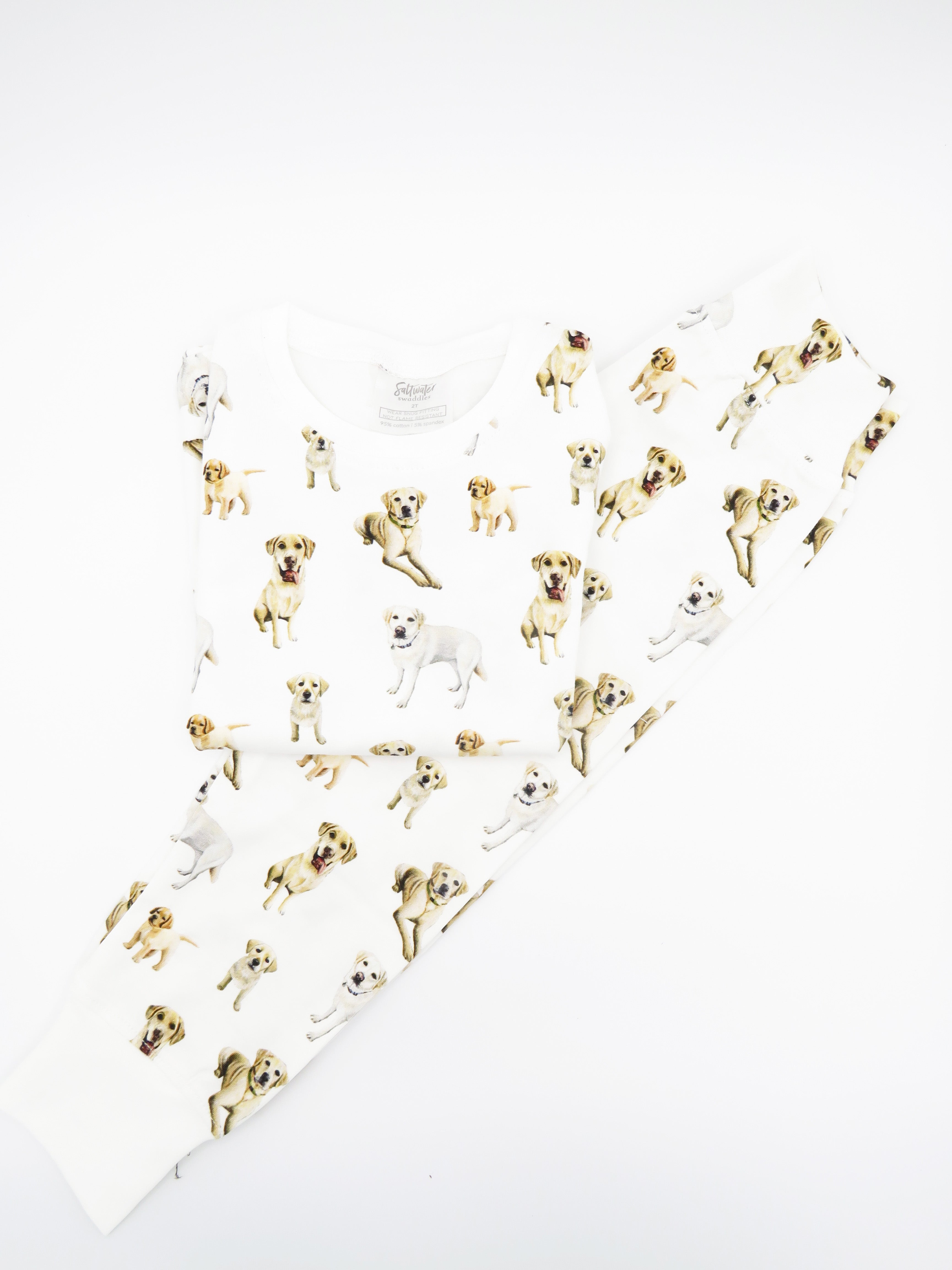 Yellow Labrador print kids pajamas set for bedtime - Sleepwear or loungewear