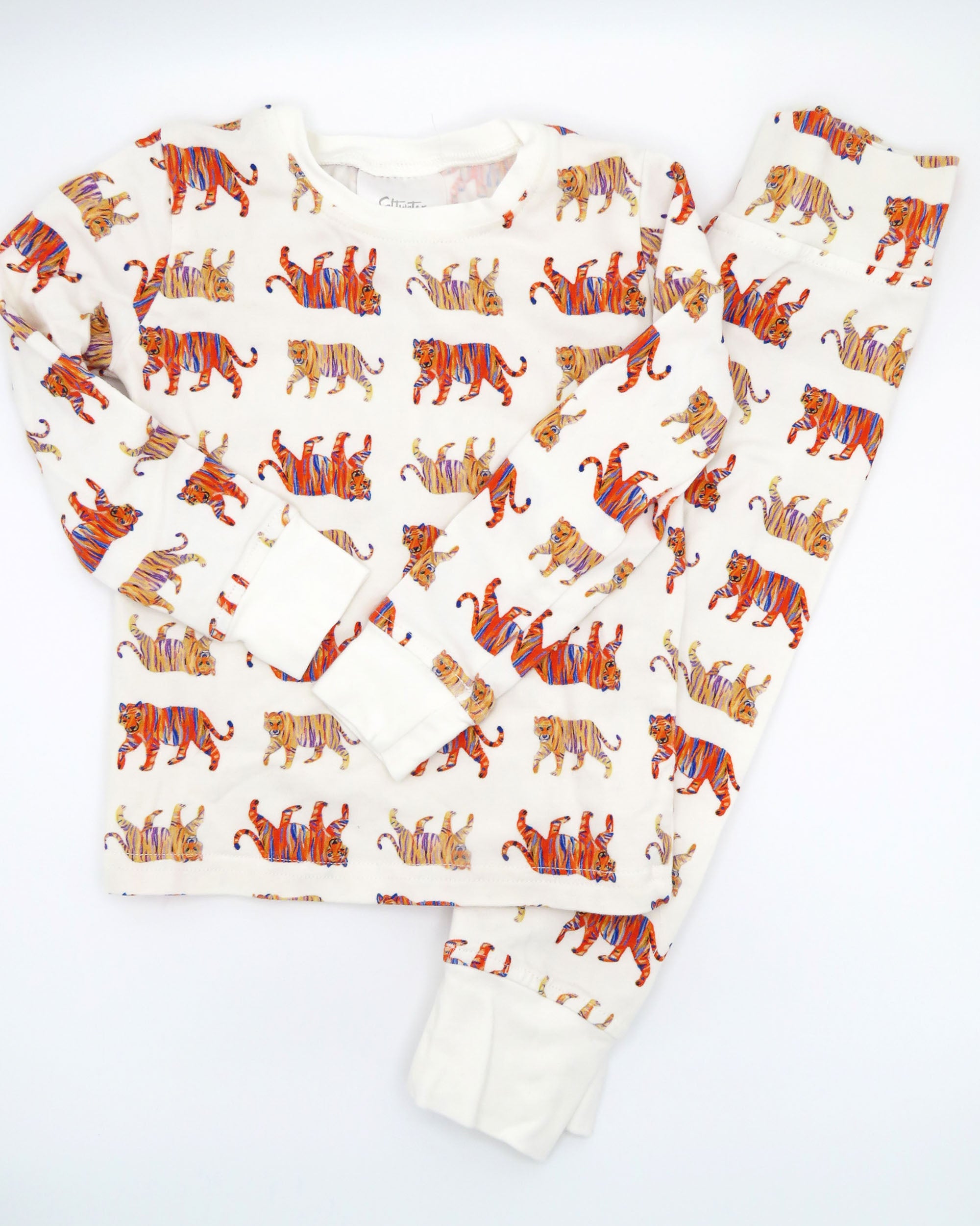Easy Tiger Print Kids’ Pajamas - Soft Cotton Loungewear for Comfort