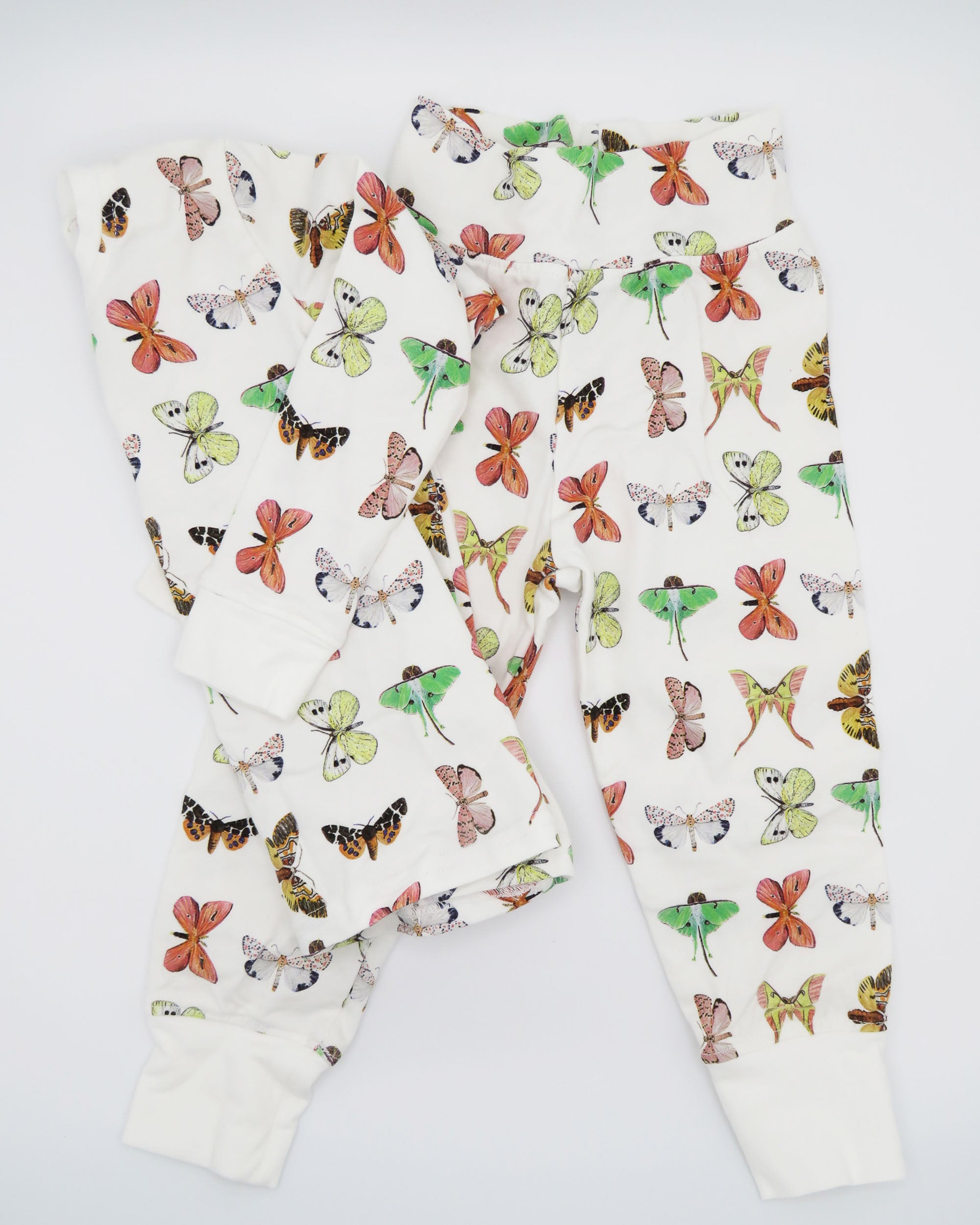 Two-piece children’s pajama set featuring butterfly design