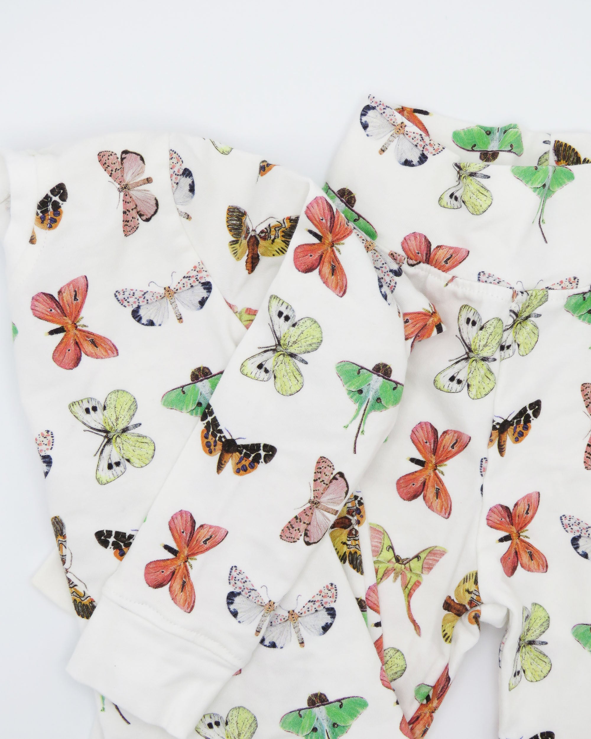 Two-piece children’s pajama set featuring butterfly design