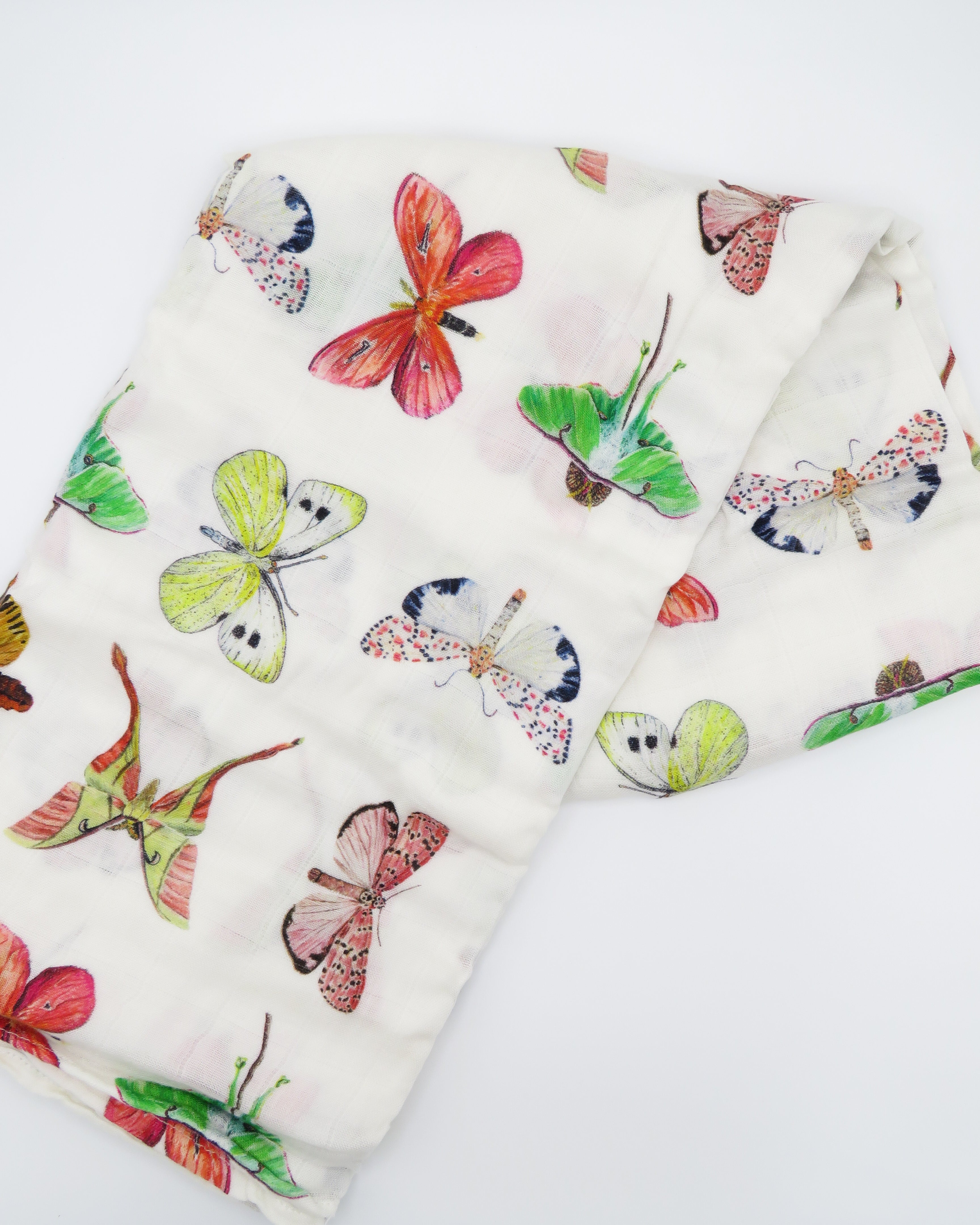 Lightweight and breathable swaddle blanket featuring butterfly patterns for babies