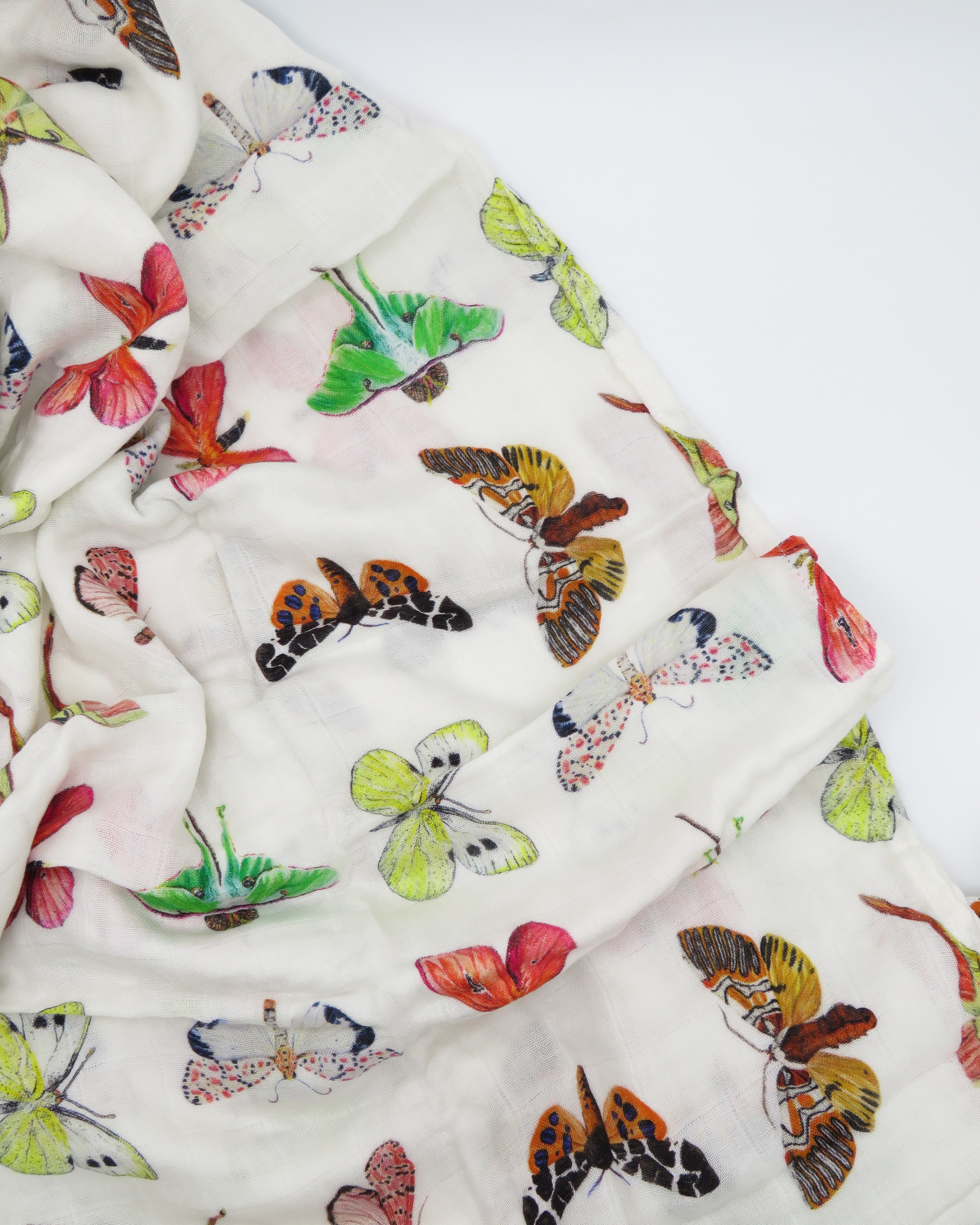 Lightweight and breathable swaddle blanket featuring butterfly patterns for babies