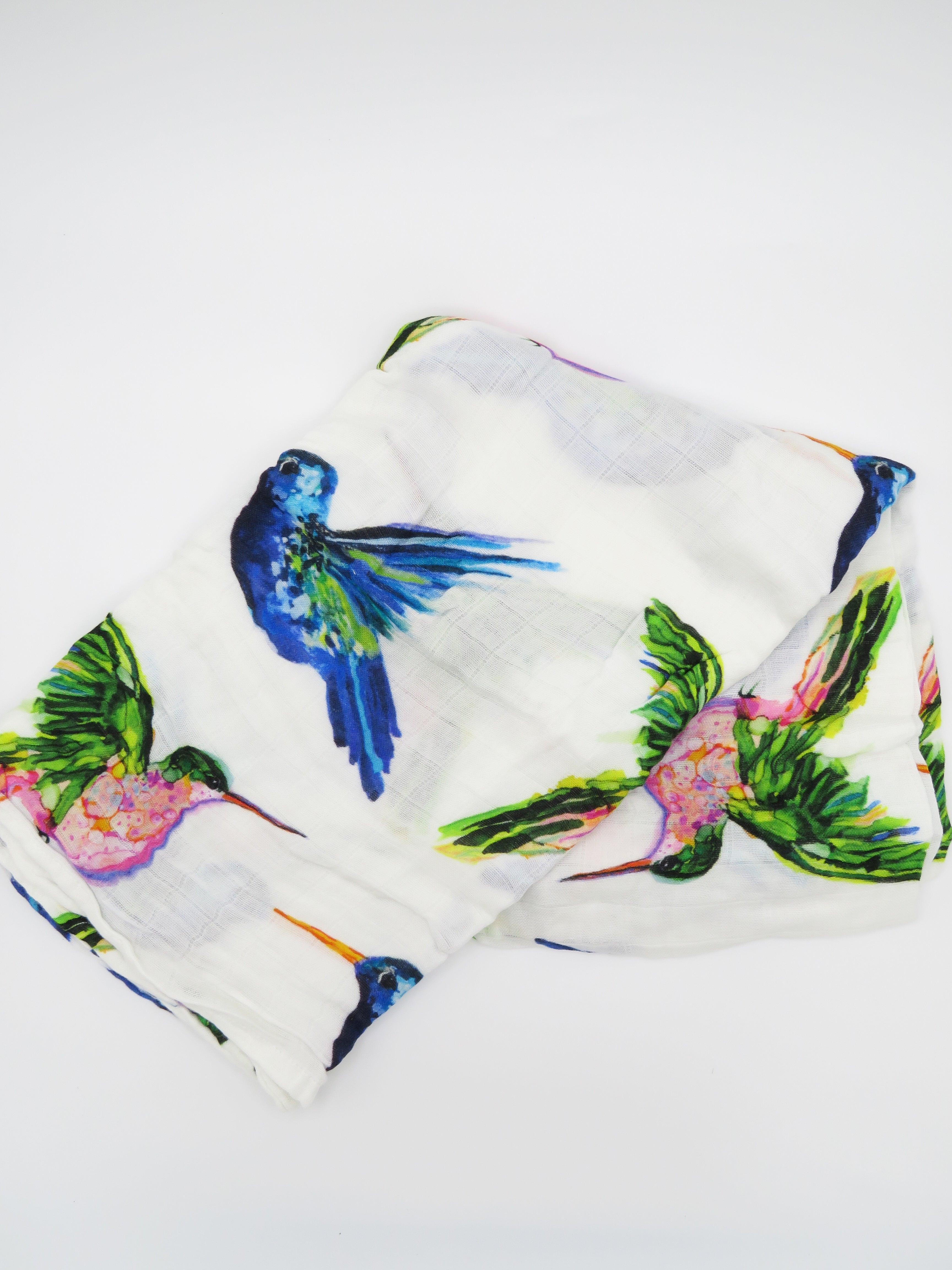 Soft unisex baby swaddle. Perfect for bird lovers