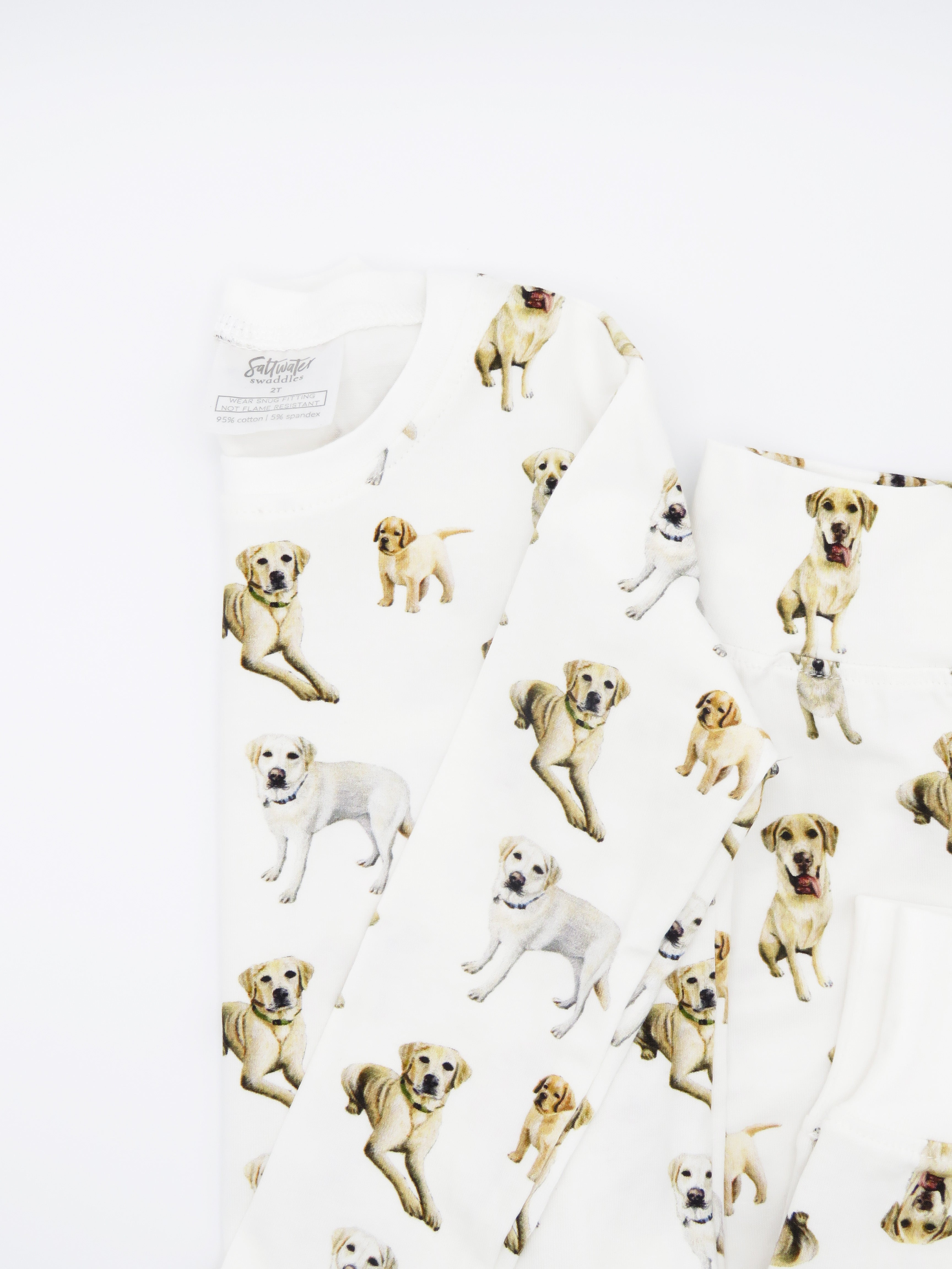 Yellow Labrador print kids pajamas set for bedtime - Sleepwear or loungewear