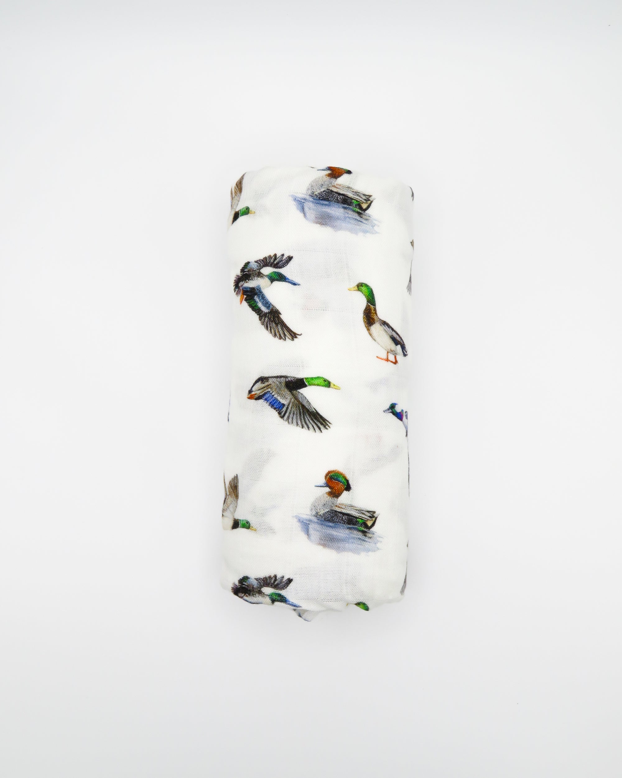 Soft duck print swaddle baby blanket made from breathable fabric. Perfect for first moments and nursery use.