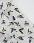 Soft duck print swaddle baby blanket made from breathable fabric. Perfect for first moments and nursery use.