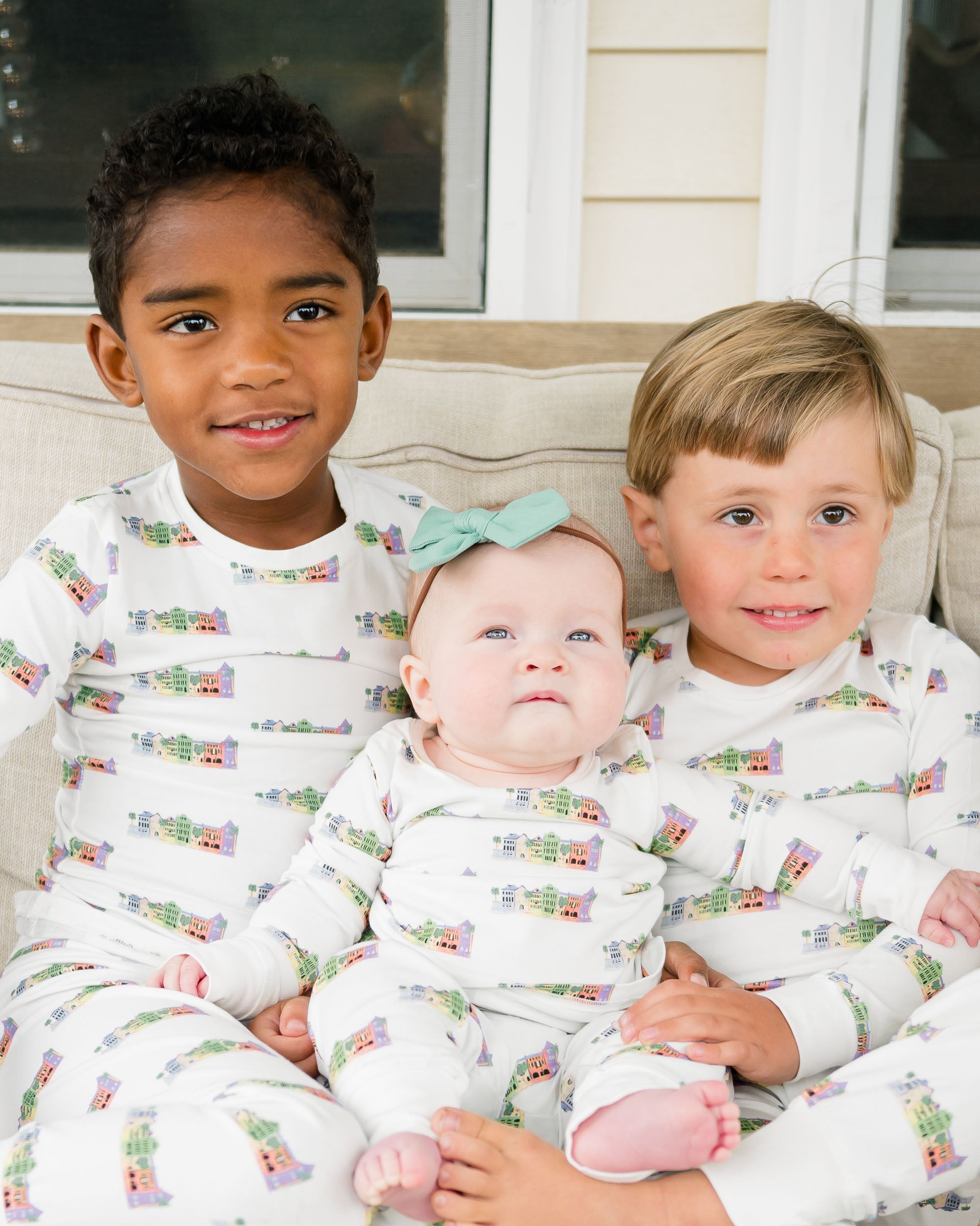 Comfortable and stylish Rainbow Row pajamas for sleepwear or loungewear.