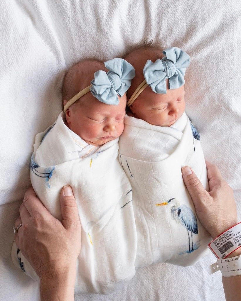 Southern Storks Print Baby Swaddle Soft Cozy Newborn Essential