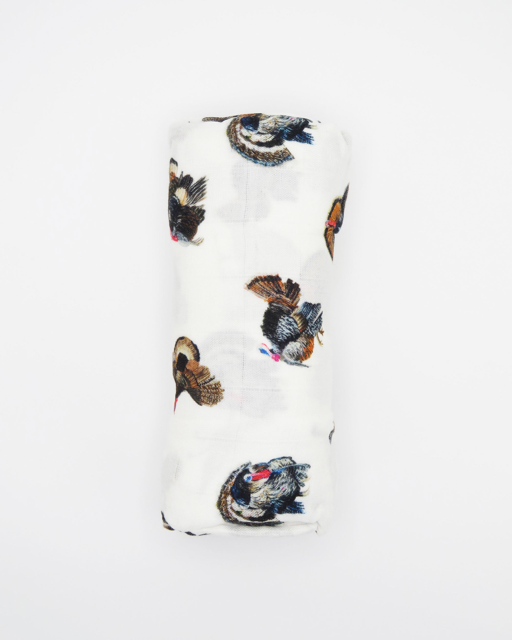 Soft and comfy turkey trot print baby blanket made from organic cotton and bamboo.
