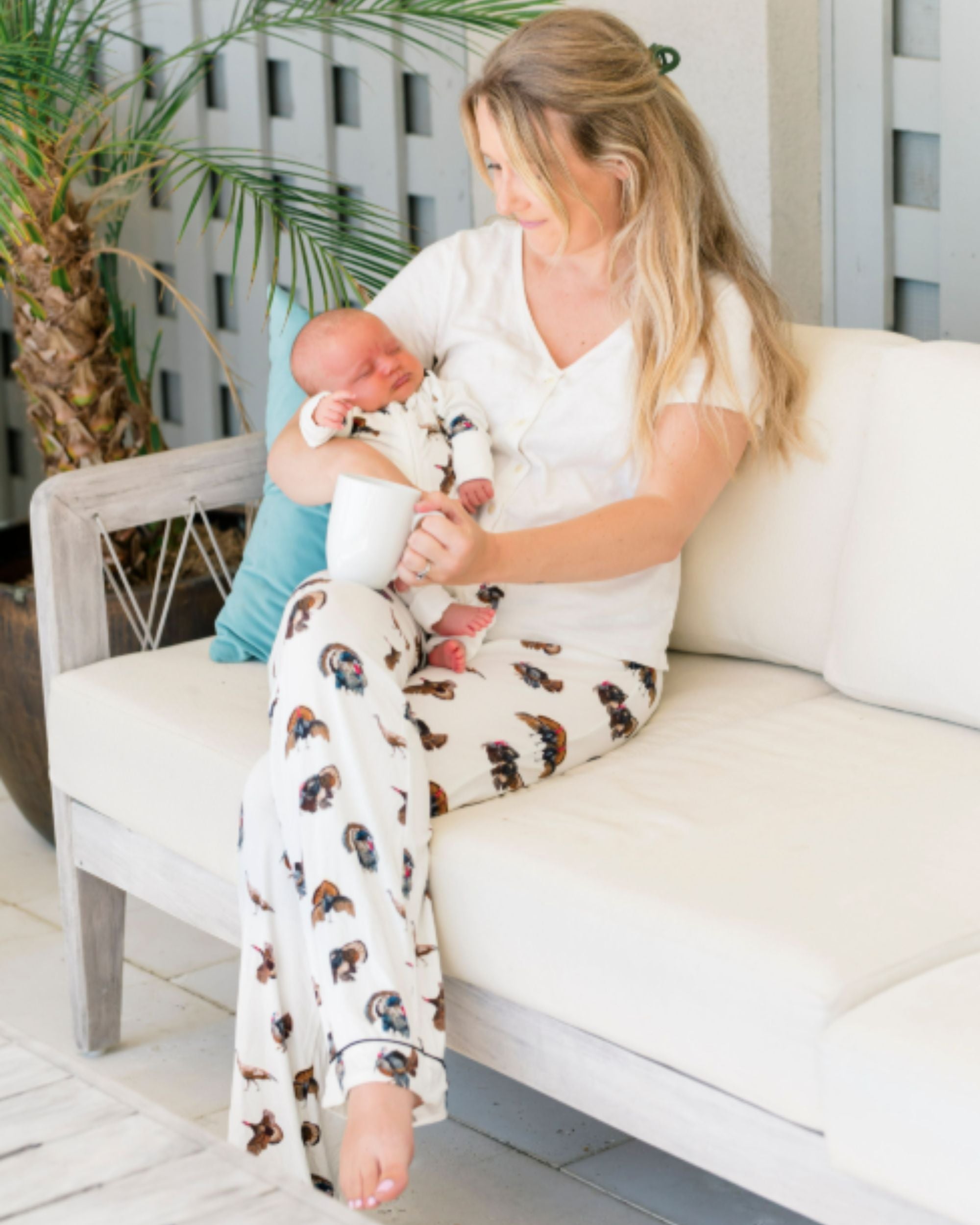 Turkey Trot Adult Pajama Pants in soft bamboo spandex fabric for comfortable loungewear