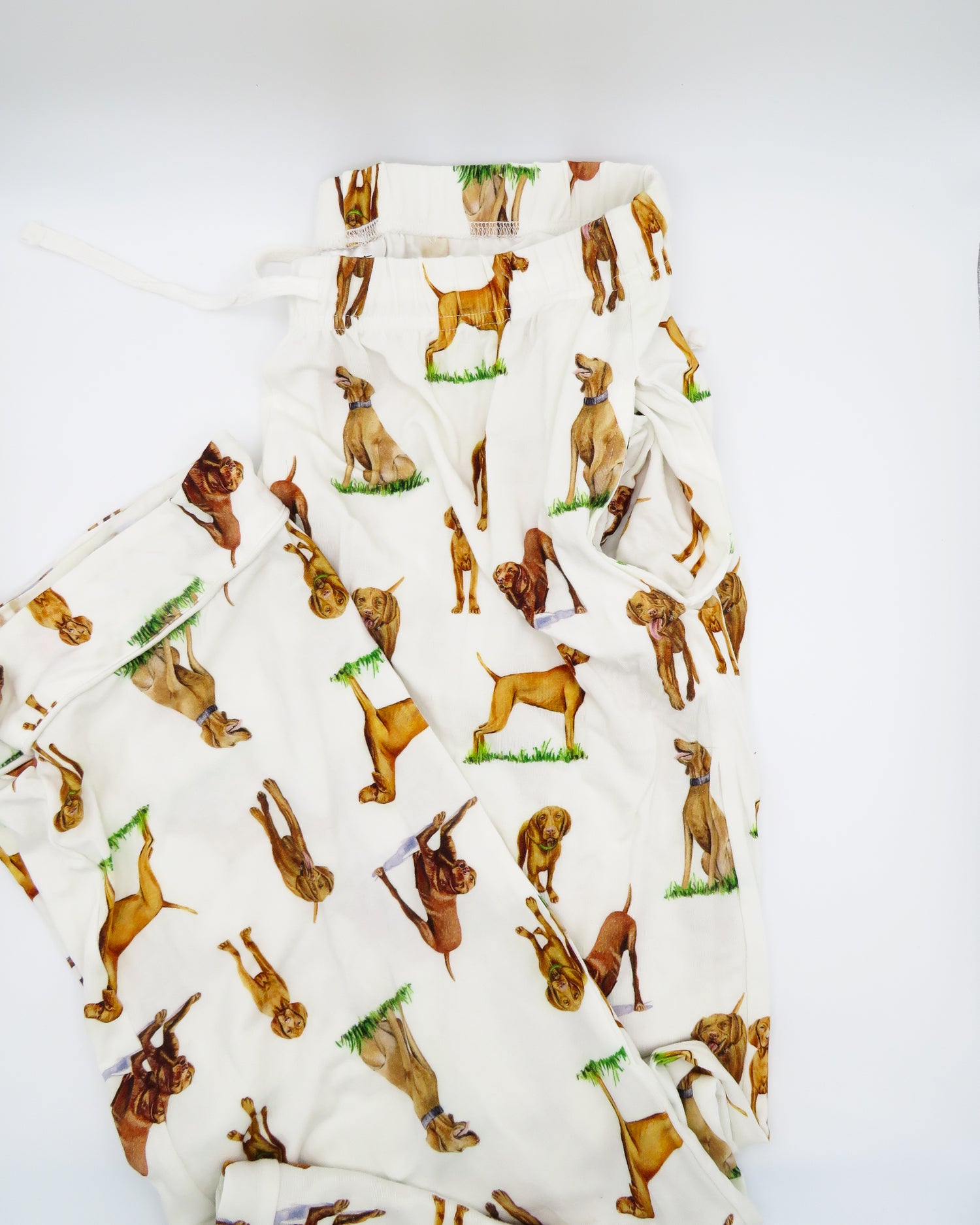 Unisex adult pajama pants with Vizsla dog print, made from breathable fabric for all-night comfort and cozy lounging.