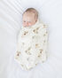 Yellow Labrador print baby swaddle soft and cozy nursery blanket