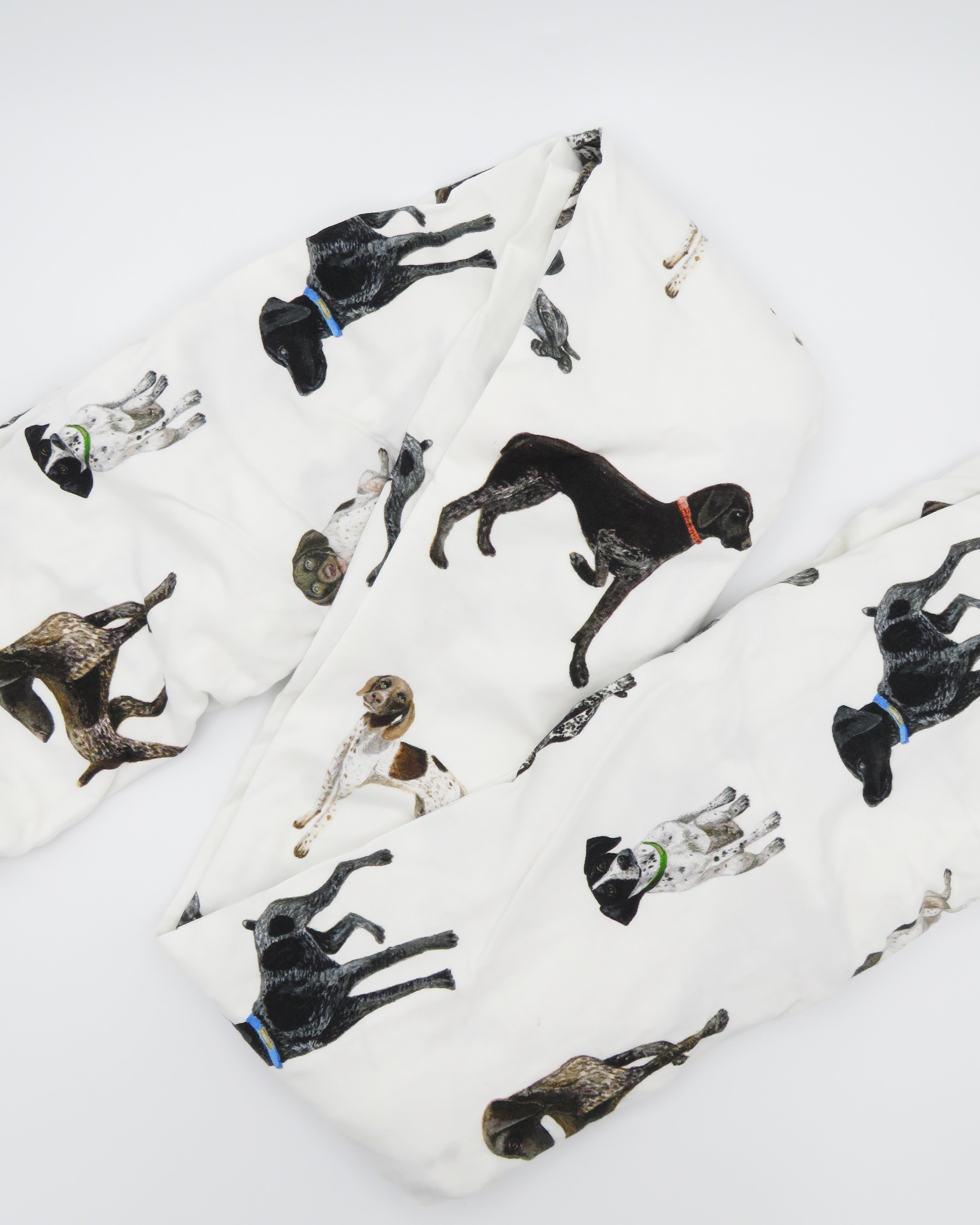German Shorthaired Pointer print crib sheets featuring a variety of GSP patterns in 100% soft white cotton fabric.