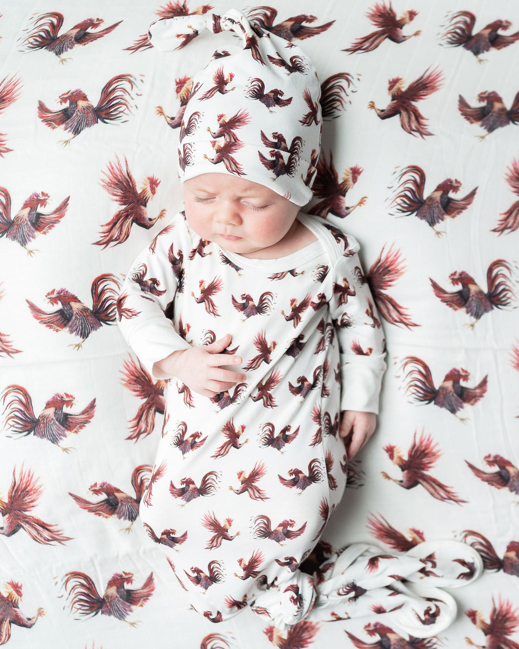 Gamecock - Newborn Gown + Hat