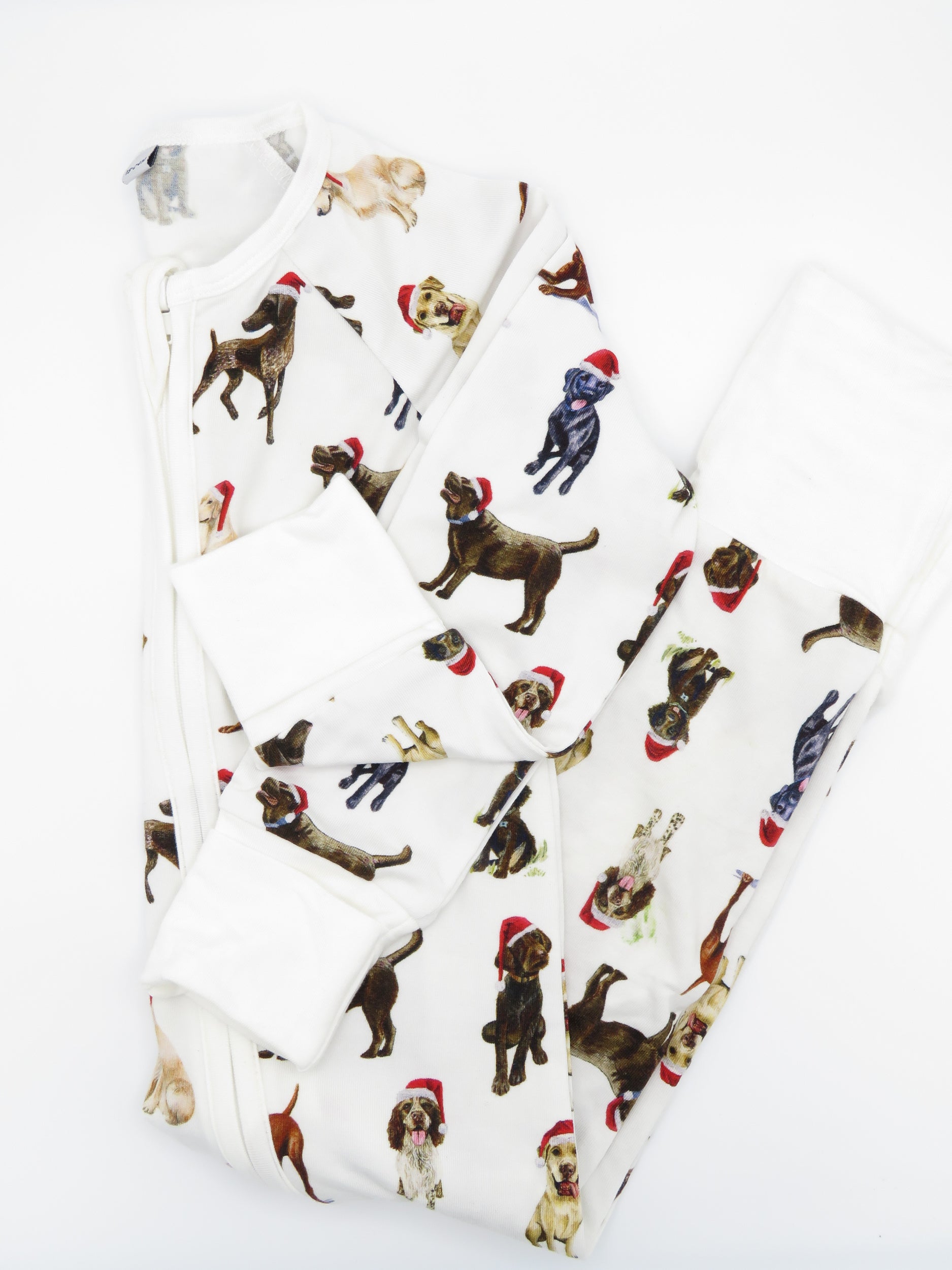 Baby zip footies - Santa Dogs 2 | Holiday Collection