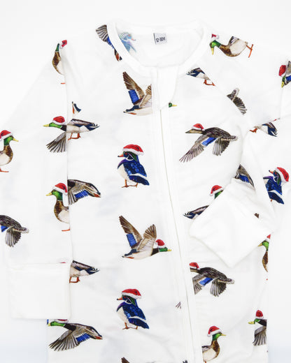 Convertible Zip Onesie - Duck the Halls  focus | Holiday Collection