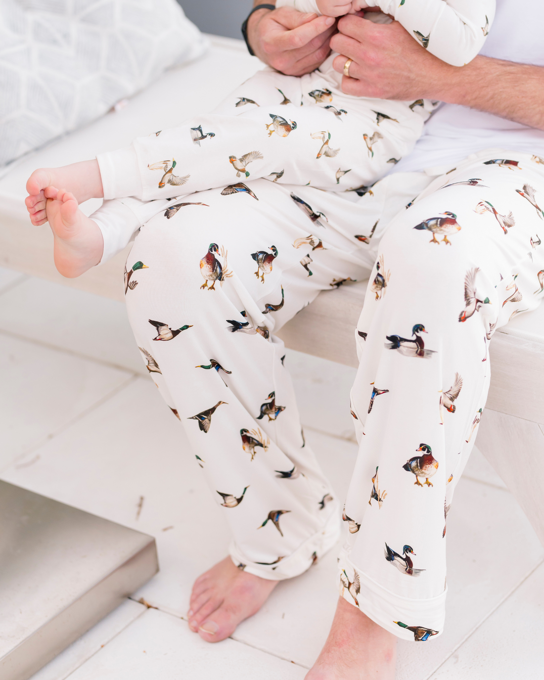 Unisex Diving Ducks Pajama Pants with Elastic Waist. For Sleepwear or loungewear