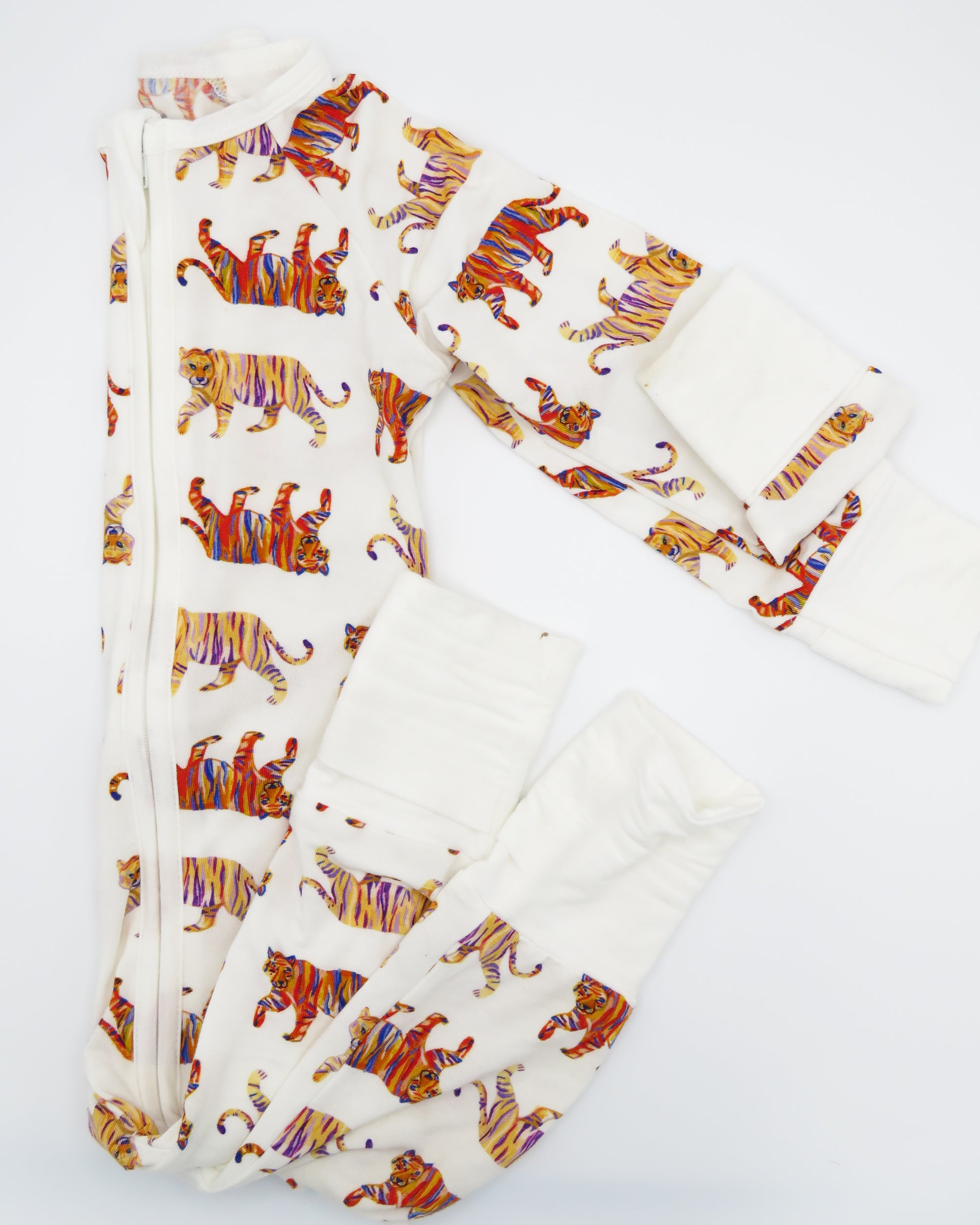 Easy Tiger Convertible Zip Footies in soft bamboo fabric for babies