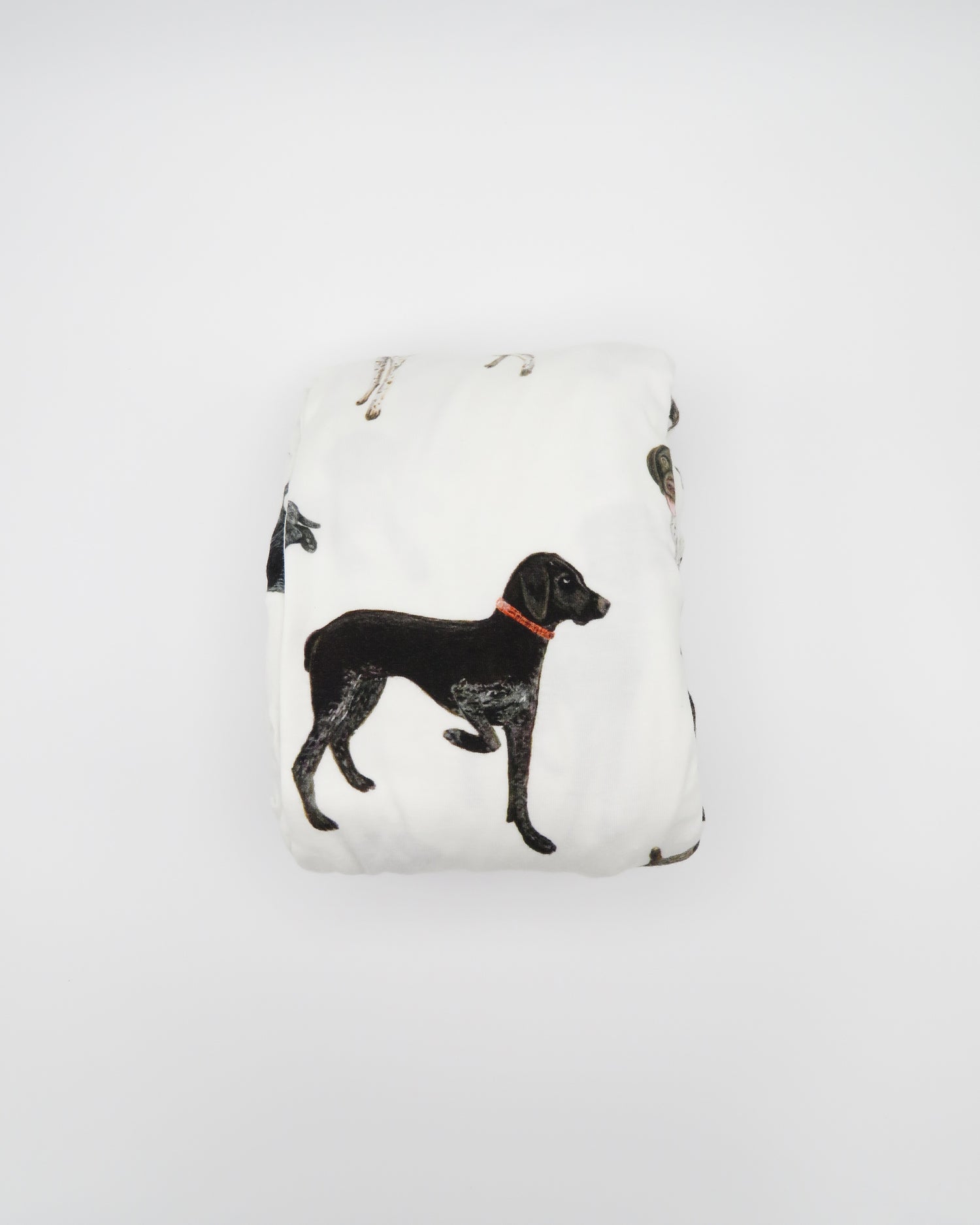 German Shorthaired Pointer print crib sheets featuring a variety of GSP patterns in 100% soft white cotton fabric.
