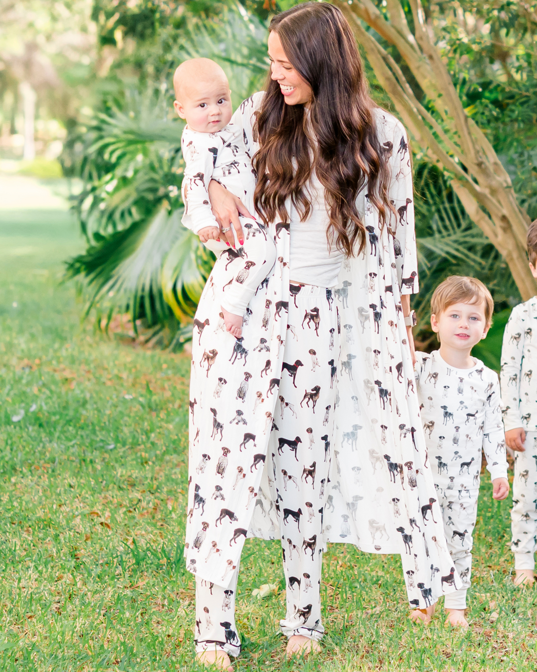 Luxurious soft GSP print robe for women showcasing 3/4 sleeves. perfect for dog lovers