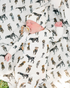 German Wirehaired Pointer print newborn gown and matching hat set for baby boys and girls