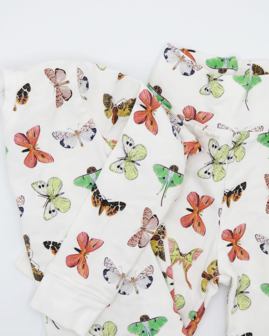 Two-piece children’s pajama set featuring butterfly design