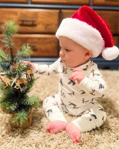 Soft and cozy Duck the Halls Christmas pajamas for kids – festive duck print sleepwear