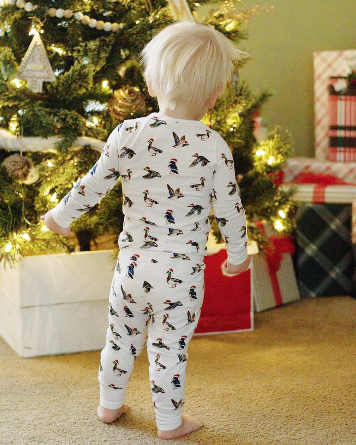 Soft and cozy Duck the Halls Christmas pajamas for kids – festive duck print sleepwear