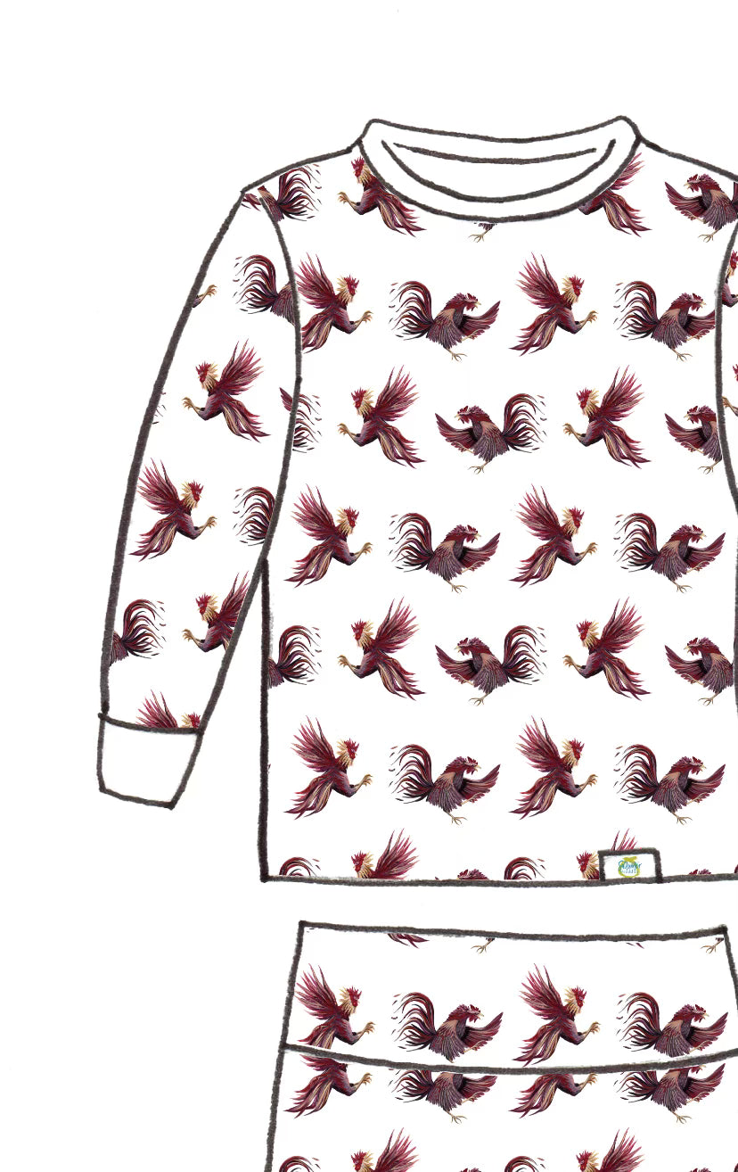 Kids pajamas featuring Gamecock print, ideal for football season and sleepovers