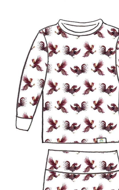 Kids pajamas featuring Gamecock print, ideal for football season and sleepovers