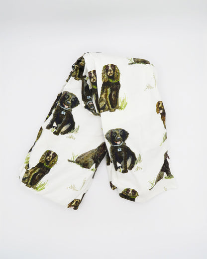 Luxury 100% jersey cotton crib sheet featuring Beaufort Boykins design
