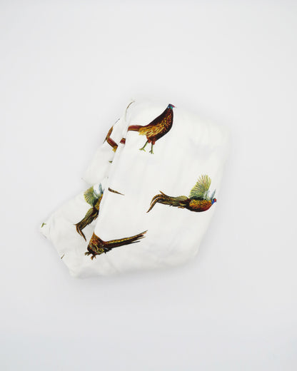 Soft cotton pheasant and quail print crib sheet for nursery