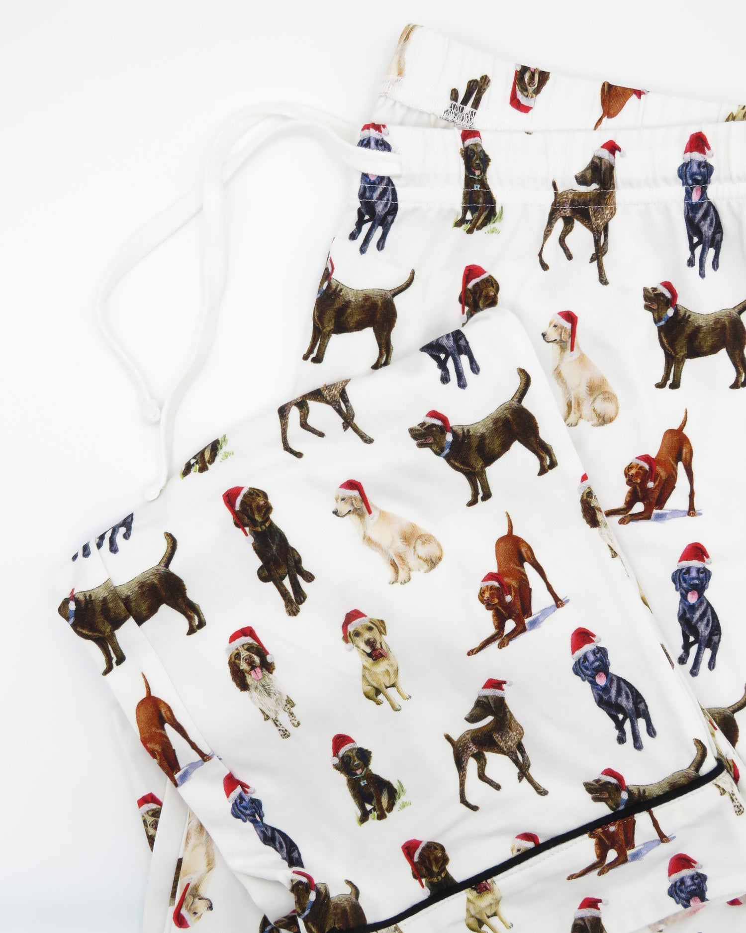 Comfortable and stylish Santa dog pajamas for festive sleepwear or loungewear.