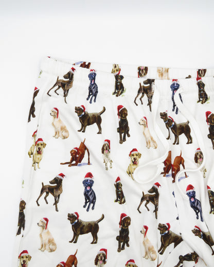Comfortable and stylish Santa dog pajamas for festive sleepwear or loungewear.
