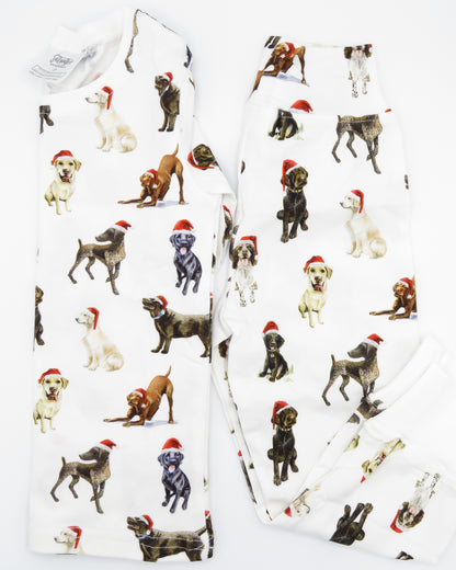 Comfortable and stylish Santa dog pajamas for festive sleepwear or loungewear.