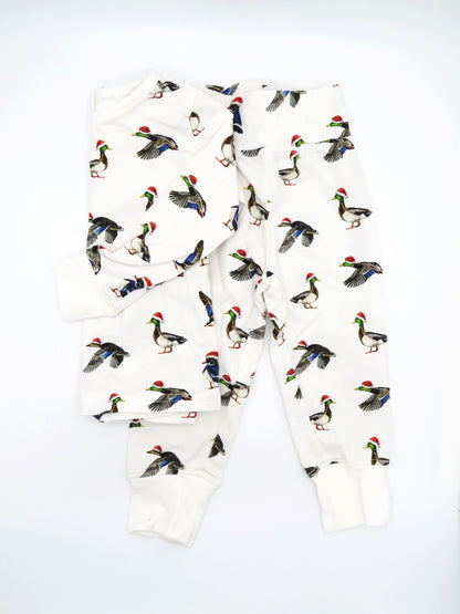 Soft and cozy Duck the Halls Christmas pajamas for kids – festive duck print sleepwear