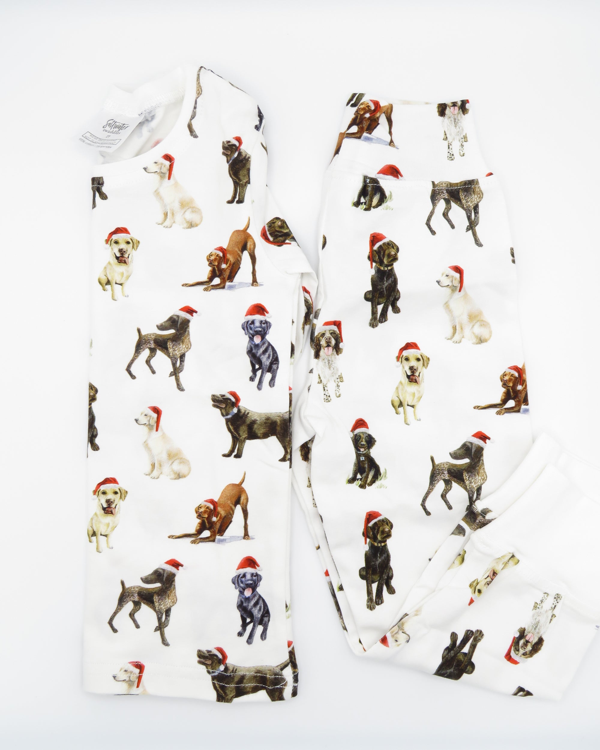 Comfortable and stylish Santa dog pajamas for festive sleepwear or loungewear.