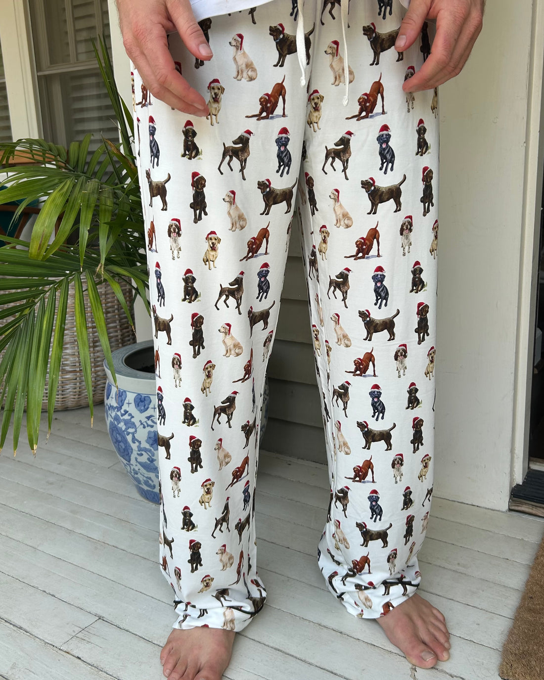 Comfortable and stylish Santa dog pajamas for festive sleepwear or loungewear.