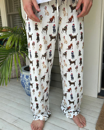 Comfortable and stylish Santa dog pajamas for festive sleepwear or loungewear.
