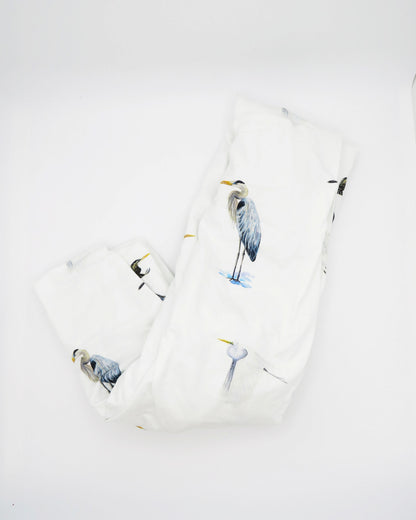 Comfortable cotton crib sheet Southern Storks print for fitted crib and toddler bed