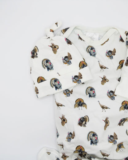 Turkey Trot - Newborn Gown + Hat