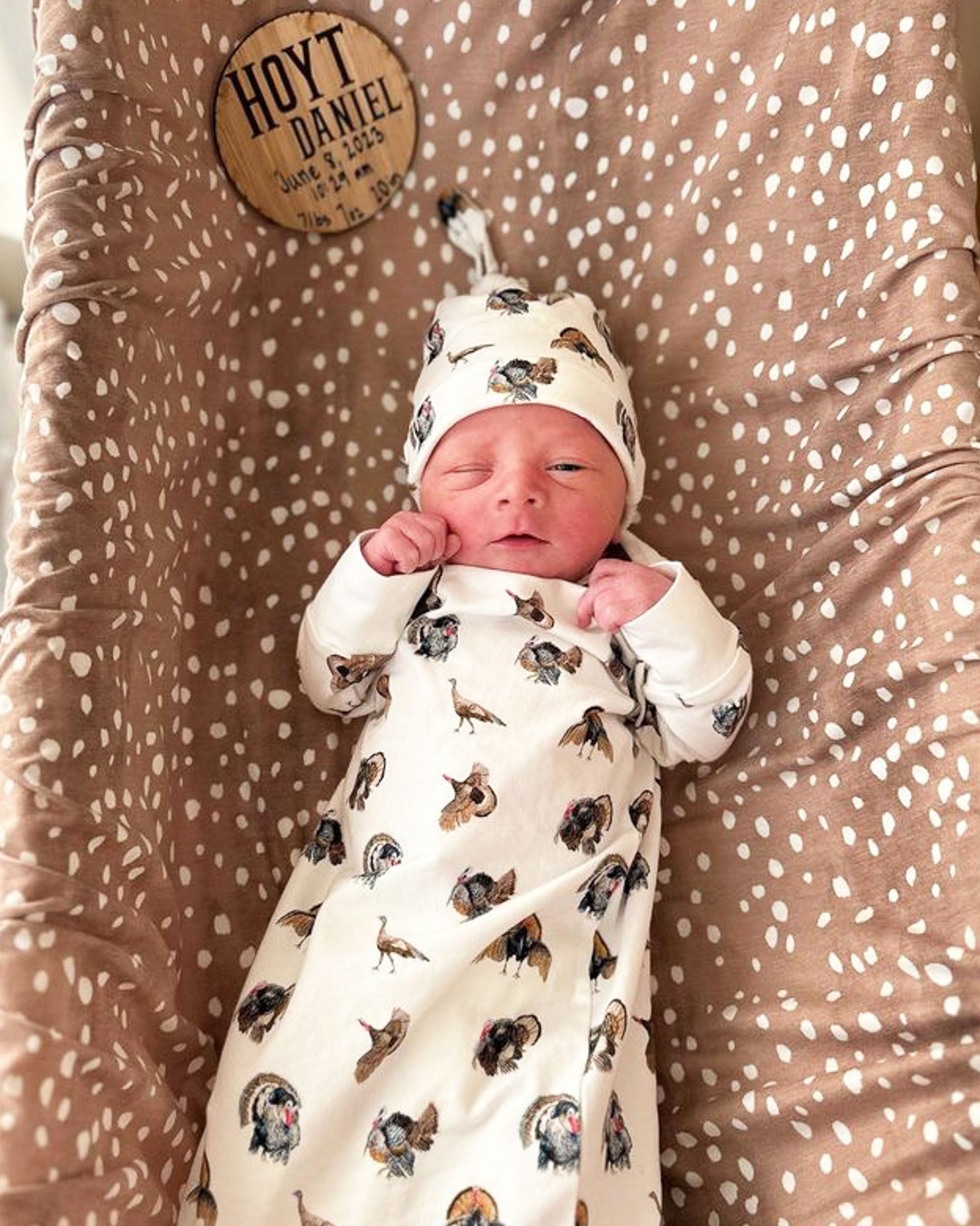 Turkey Trot - Newborn Gown + Hat