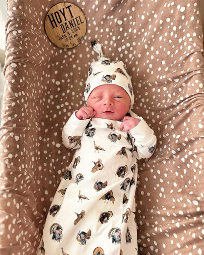 Turkey Trot - Newborn Gown + Hat
