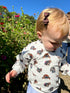 Soft and comfy kids sweatshirt featuring Turkey Trot print and drop sleeves
