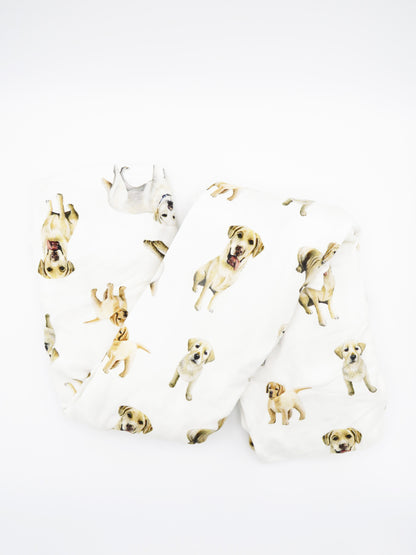Premium 100% Cotton Yellow Lab Print Crib Sheet for Nursery Bedding