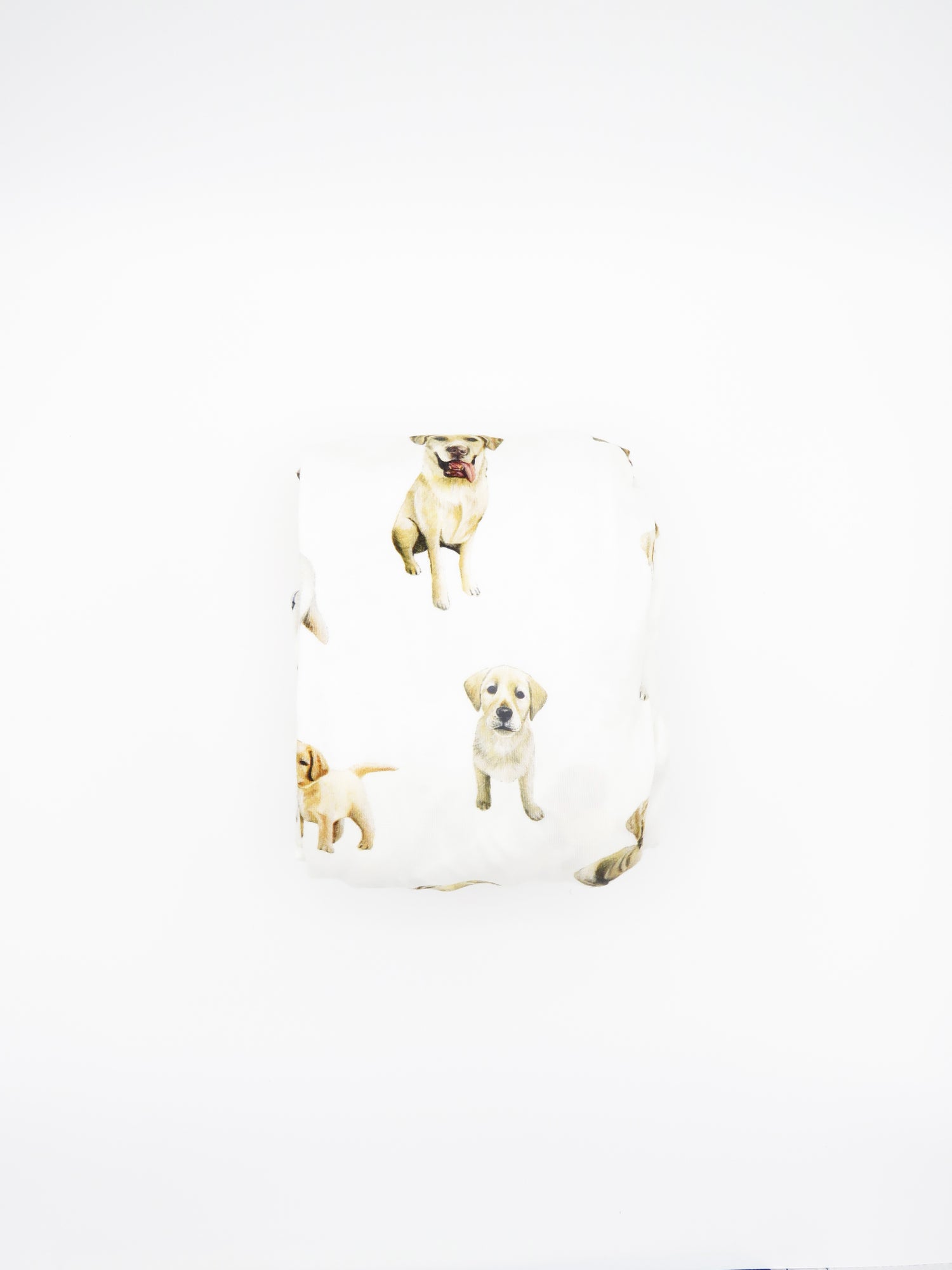 Printed on premium 100% soft white Cotton, Yellow Lab Print Crib Sheet for Nursery Bedding.