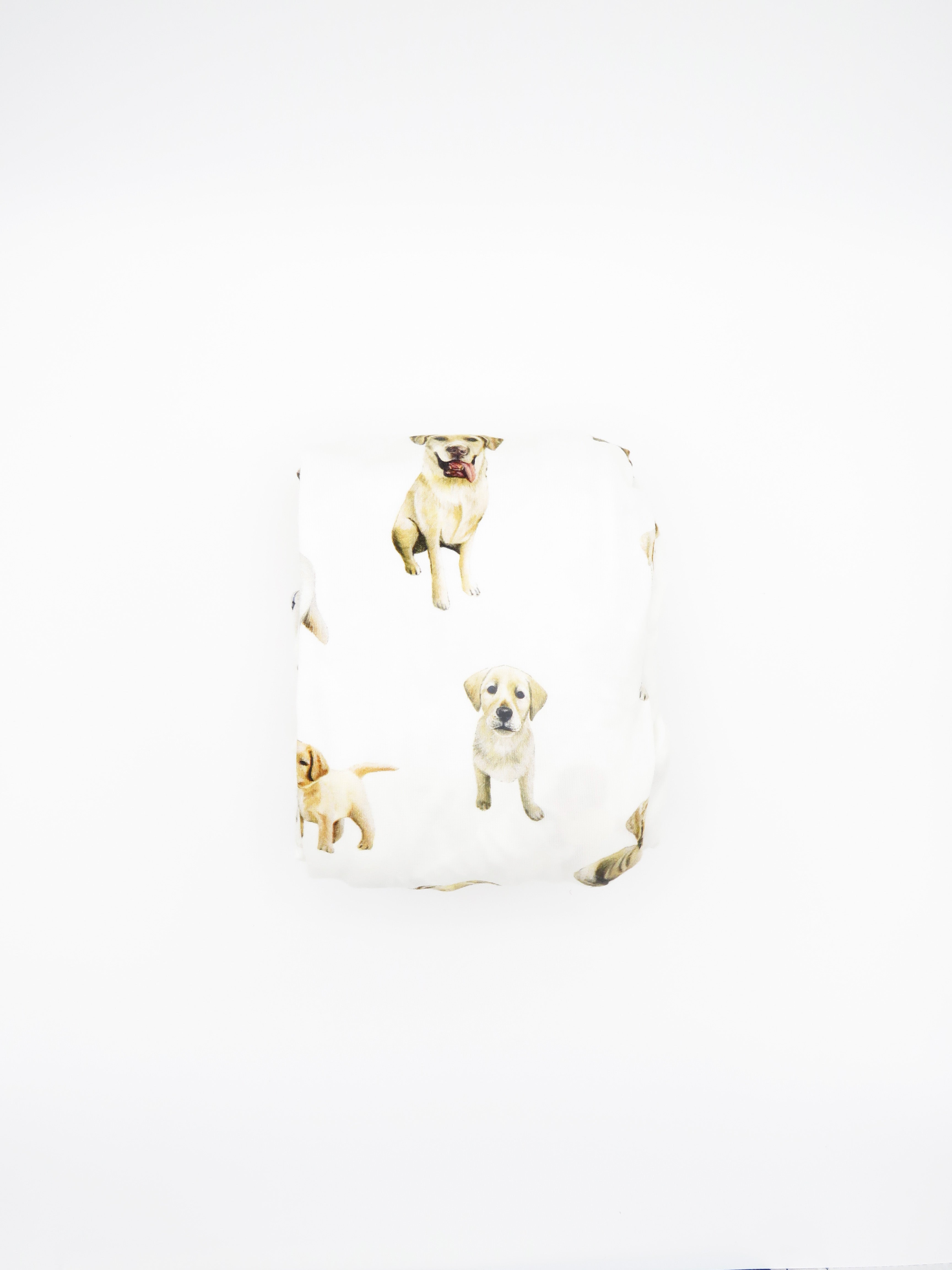 Printed on premium 100% soft white Cotton, Yellow Lab Print Crib Sheet for Nursery Bedding.