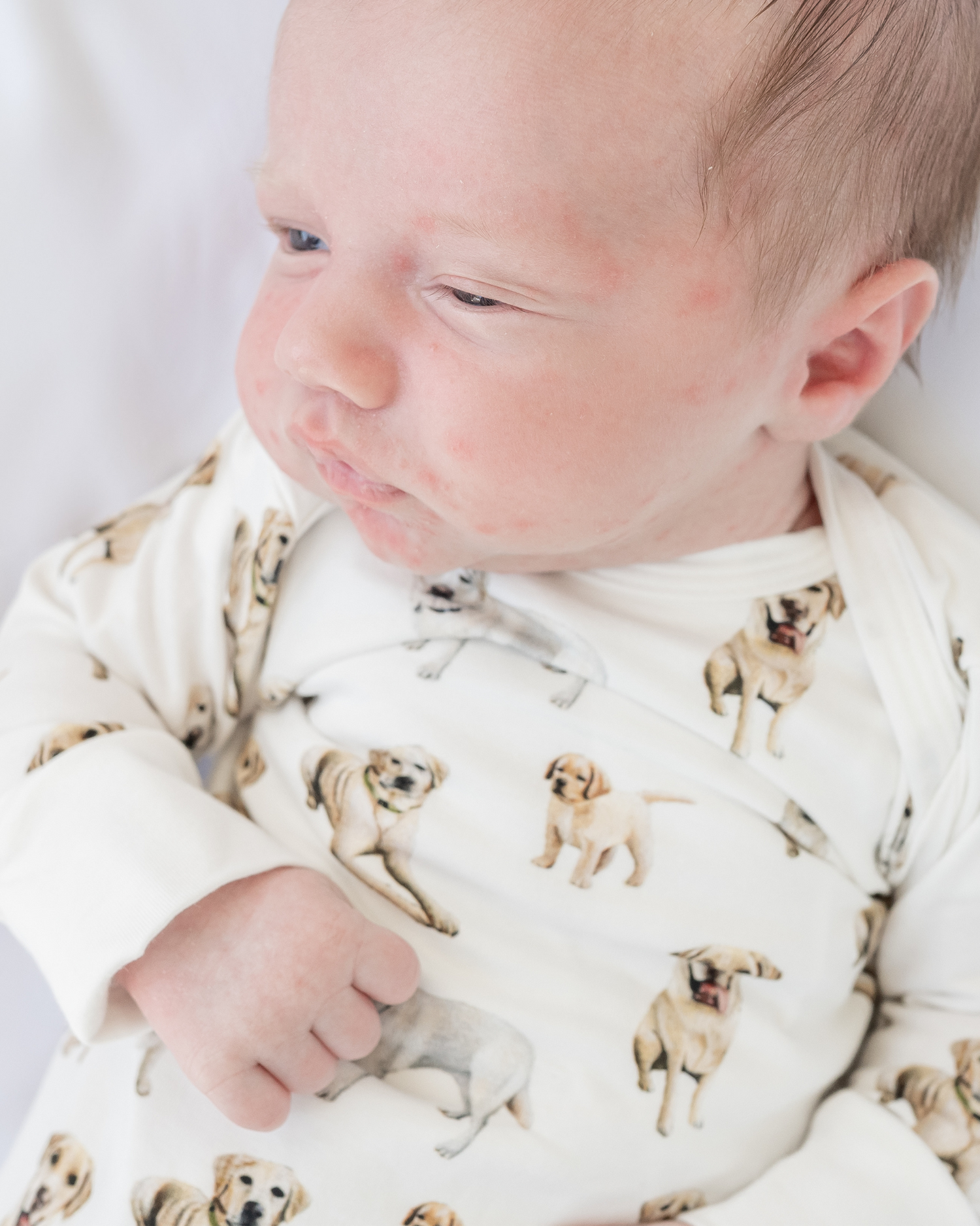 Yellow Labrador Print Newborn Outfit &amp; Hat – Soft, Comfy, and Perfect for Your Baby