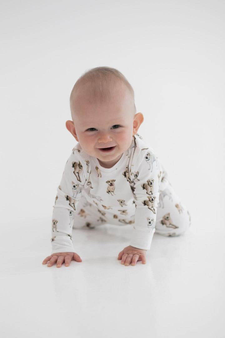 Yellow Labrador print kids pajamas set for bedtime - Sleepwear or loungewear